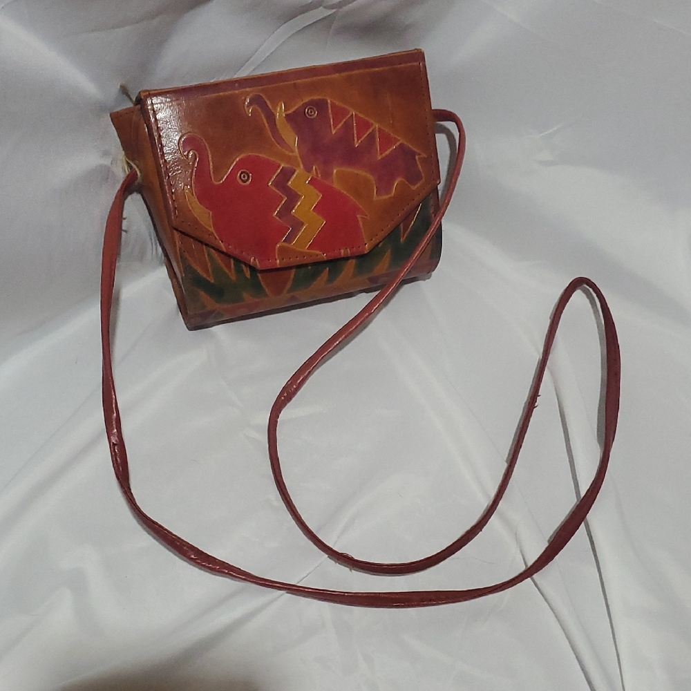 Elephant Crossbody Purse Mediterranean Trading Co. Genuine Leather Made In India
